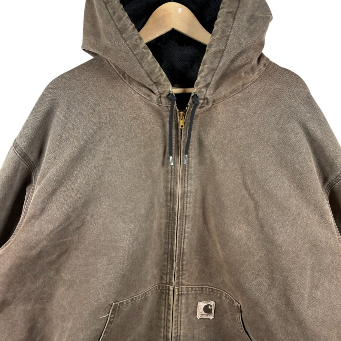 Vintage Carhartt Thermal Lined Sandstone Hoodie Full Zip Jacket