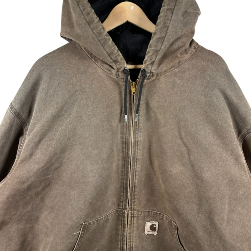 Vintage Carhartt Thermal Lined Sandstone Hoodie Full Zip Jacket