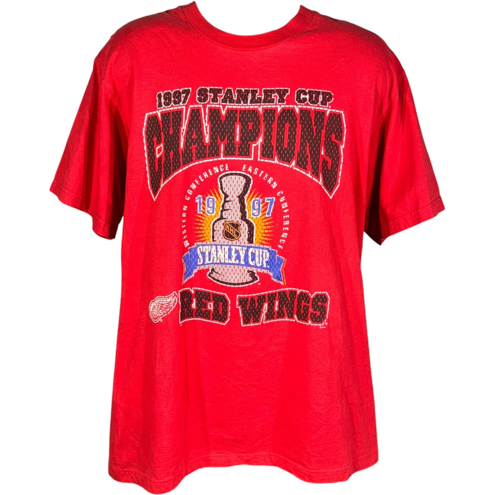 Lot 3 Vintage New Rare store Detroit Red Wings Stanley Cup T Shirts Sz Large