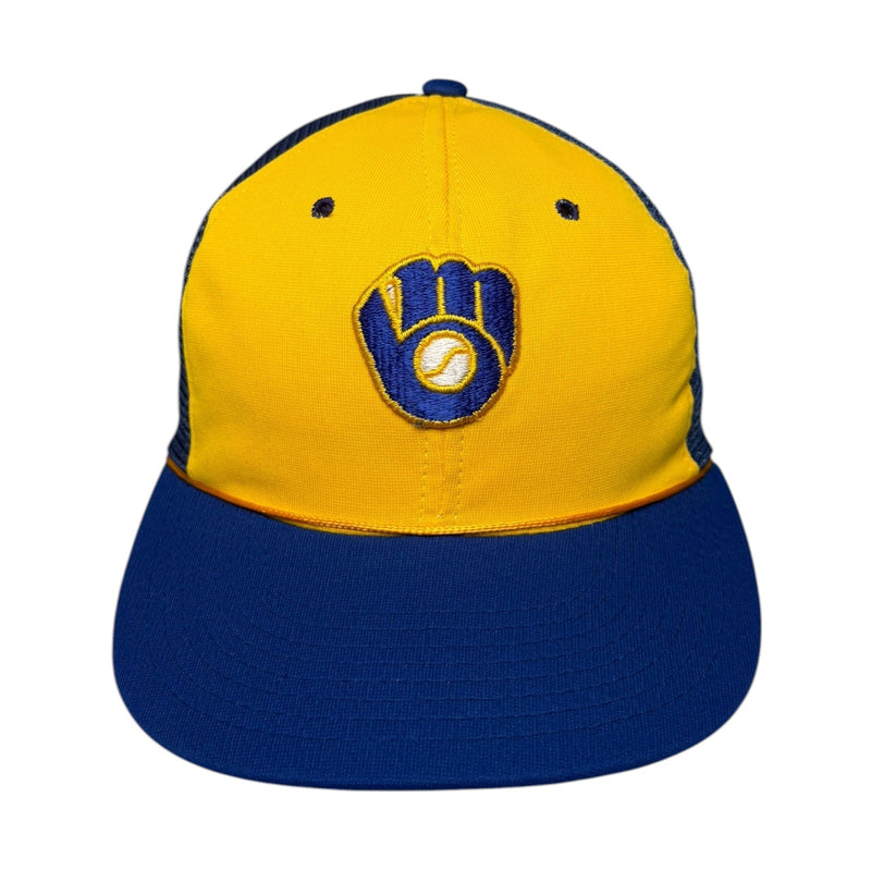 Vintage MLB Milwaukee Brewers Mesh Snapback Hat Large