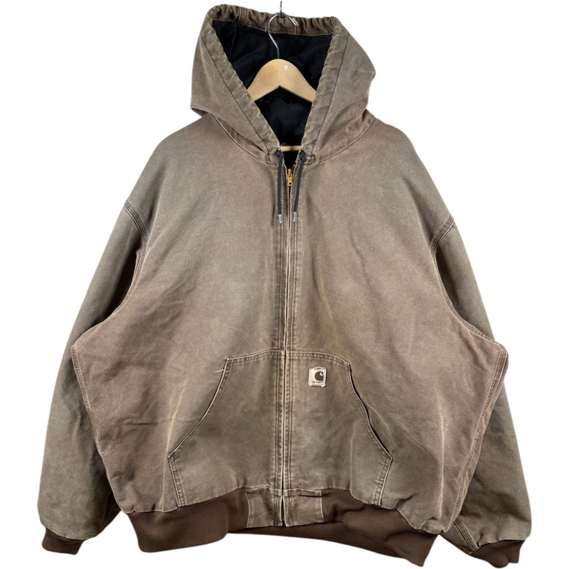 Vintage Carhartt Thermal Lined Sandstone Hoodie Full Zip Jacket