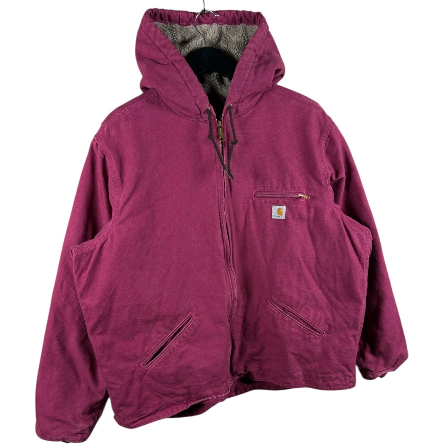 Vintage Carhartt Sherpa Lined Hooded Full Zip Workwear Jacket