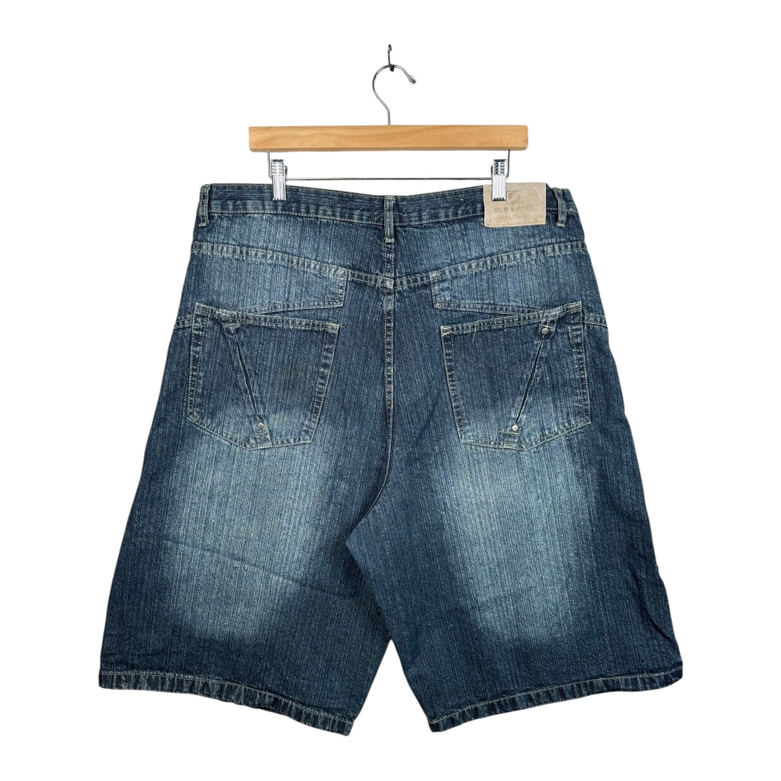 Vintage Washed Straight Leg Bermuda Denim Shorts 40