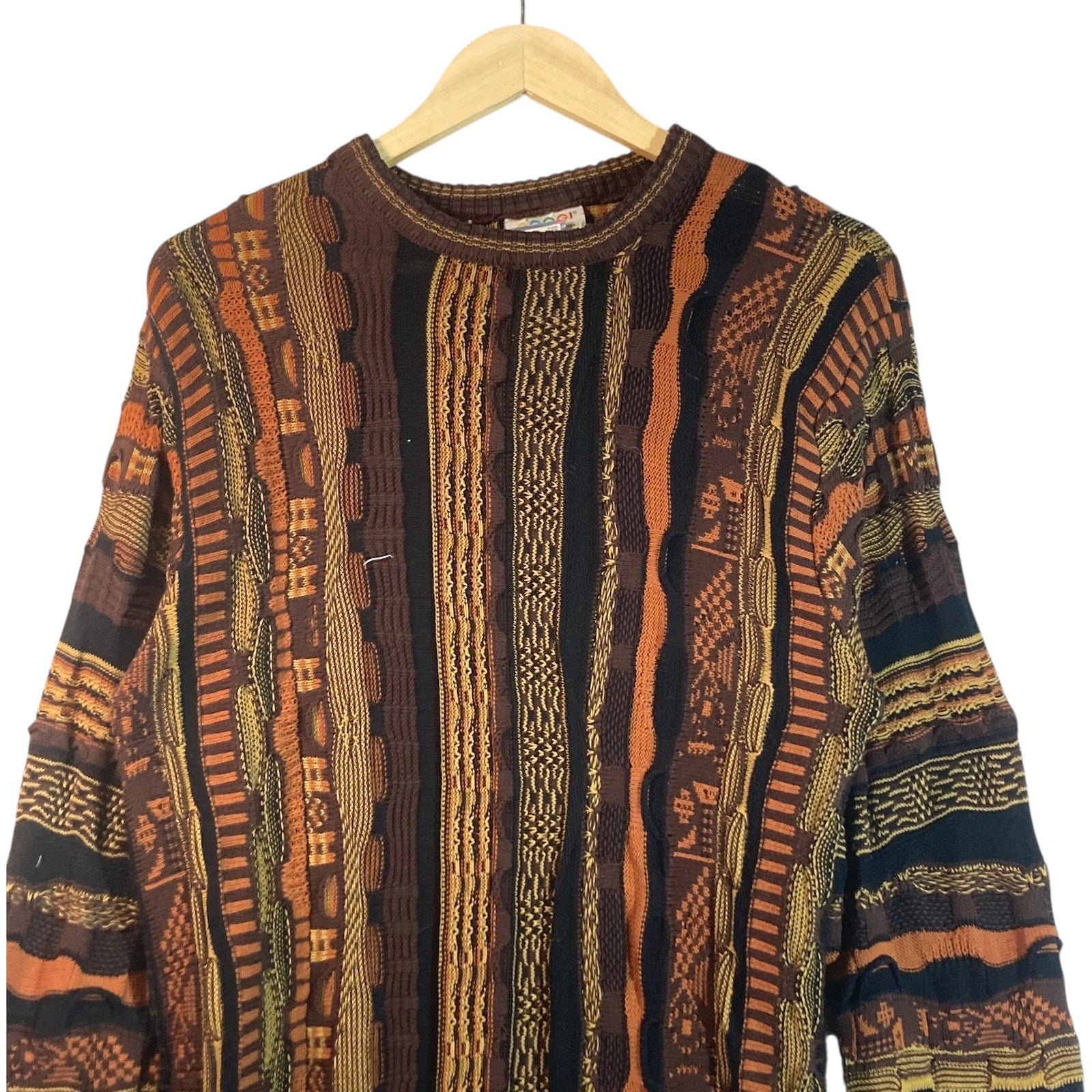 Vintage Coogi 3D Abstract Knit Sweater