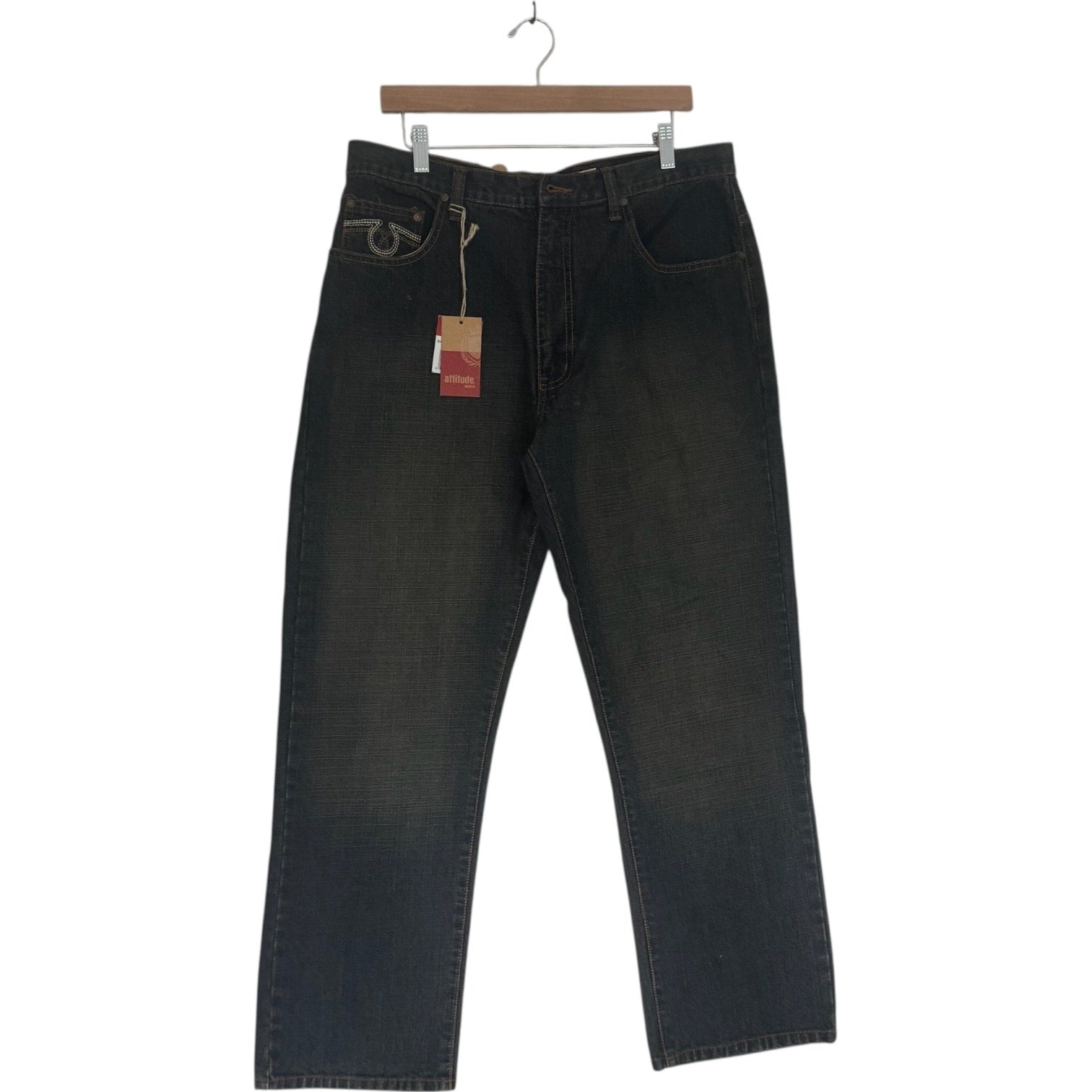 Vintage NTW Attitude Straight Leg Denim Jeans 34x30