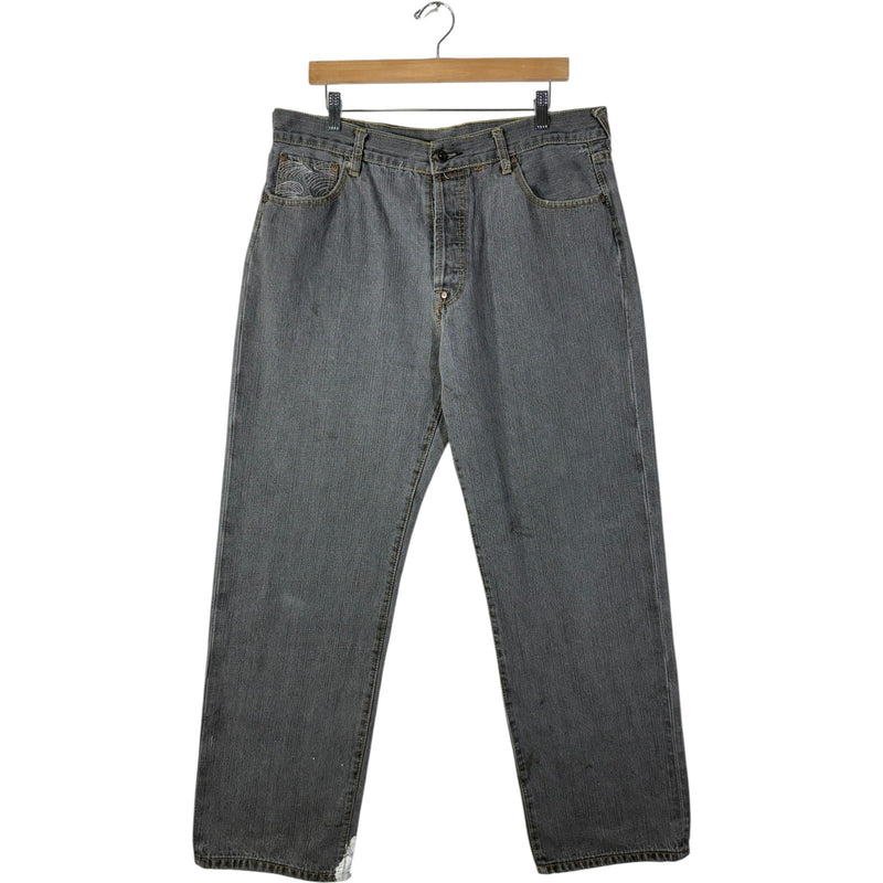 Vintage RMC Embroidered Straight Leg Denim Jeans 37x31