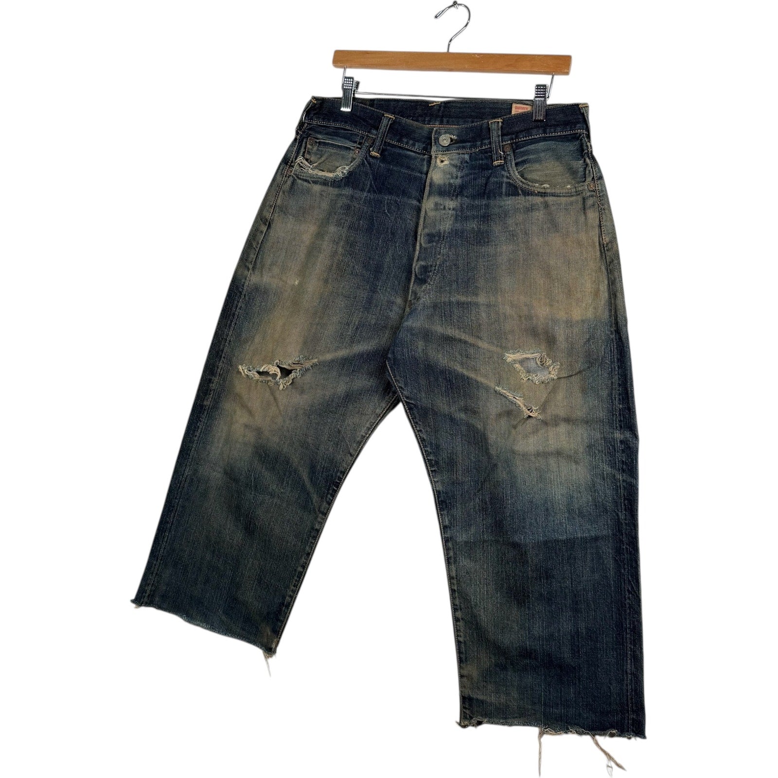 Y2K Evisu Hello Kitty Embroidered Straight Leg Denim Jeans 36x35