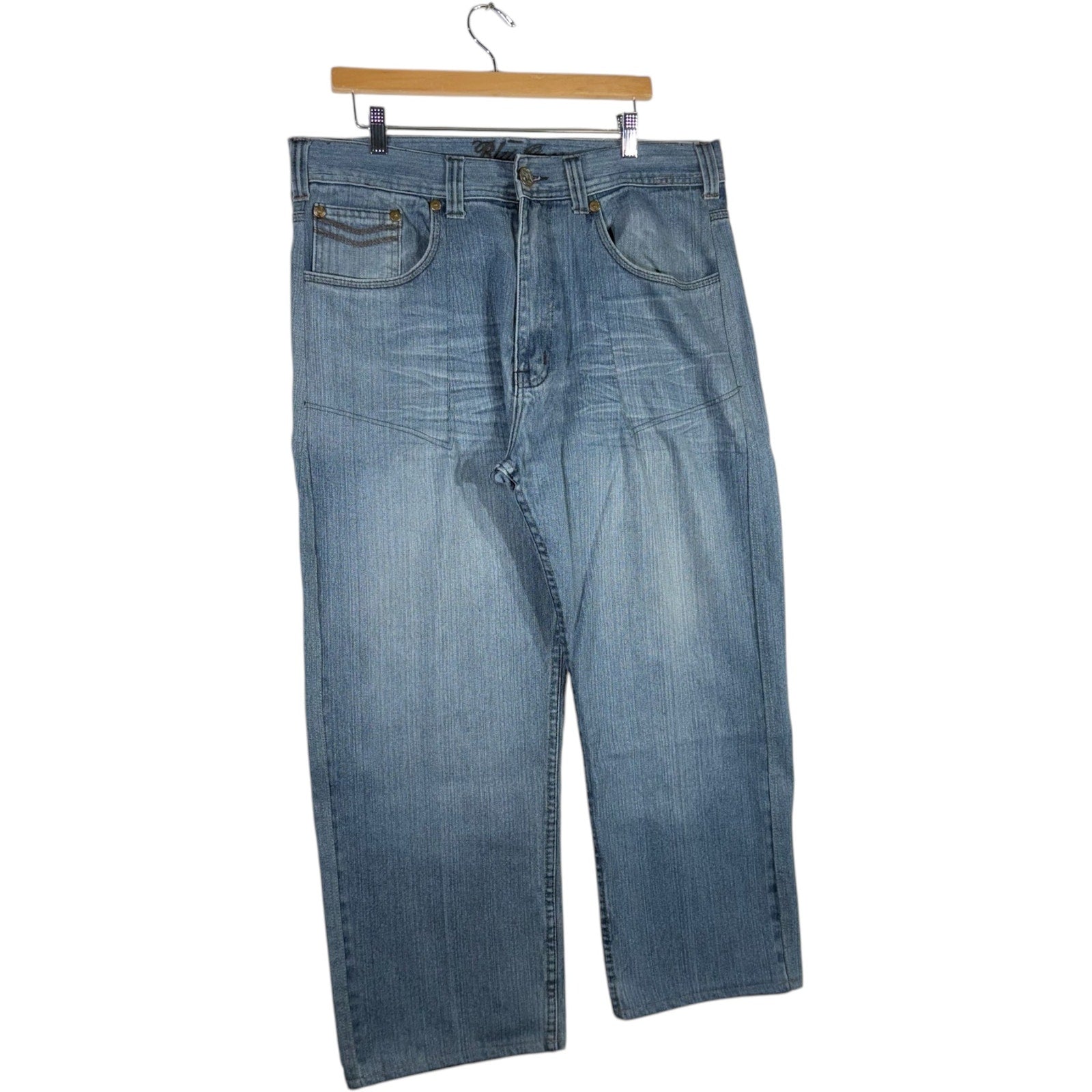 Vintage Blue Gear Wide Leg Denim Jeans 38 x 26