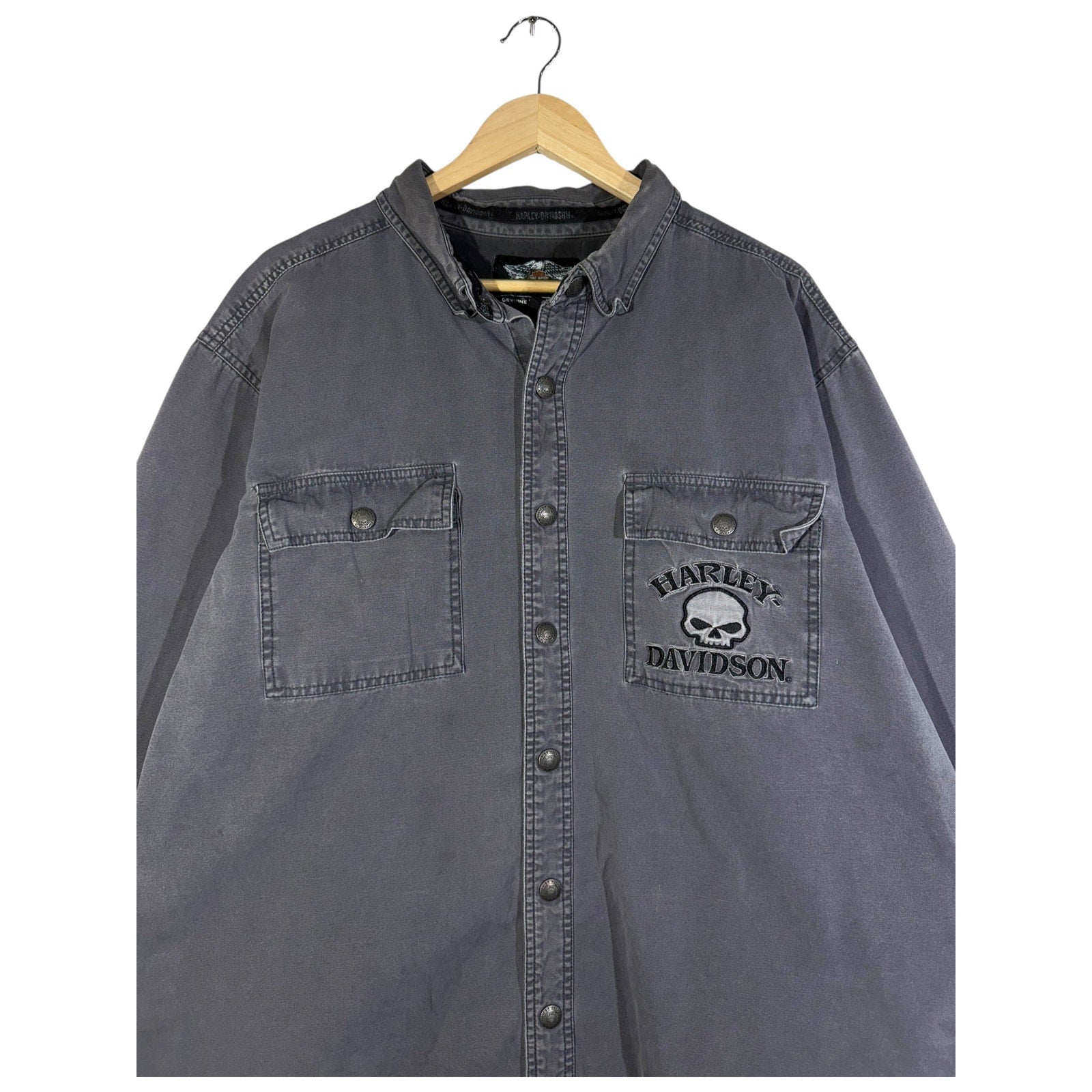Vintage Harley Davidson Motorcycle Biker Denim Jacket