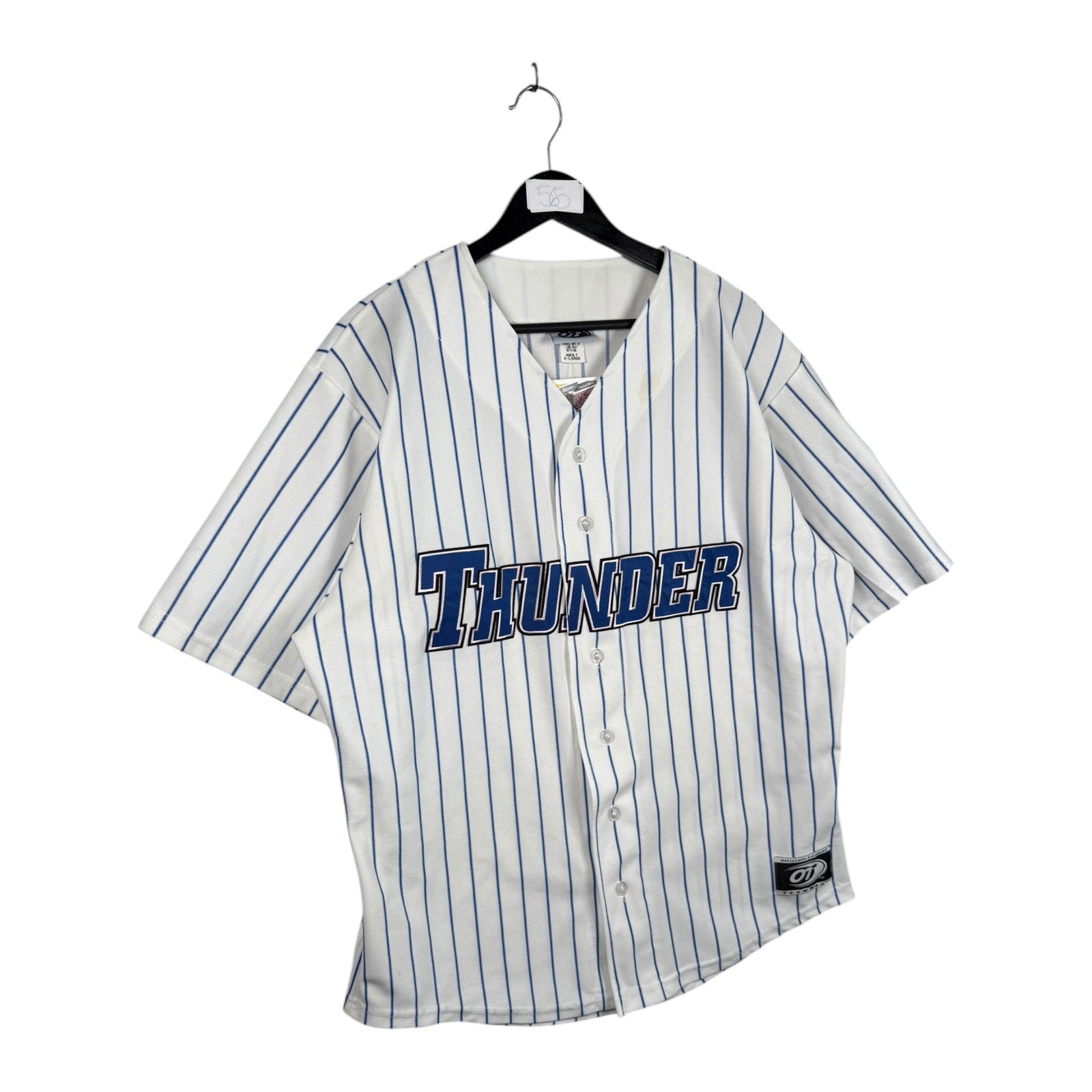Vintage Thunder Pinstripe Baseball Button Up Jersey