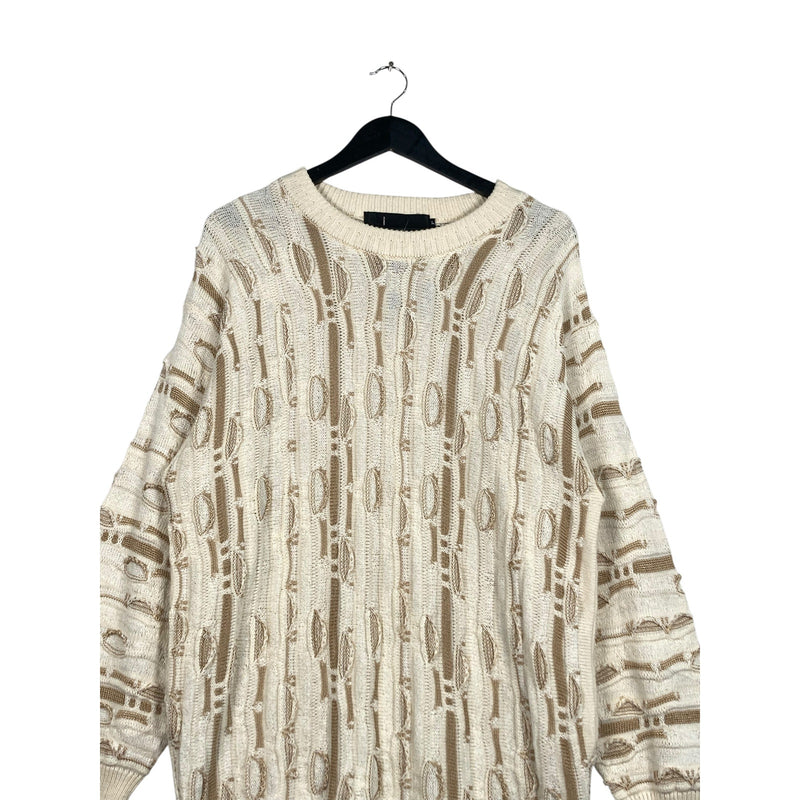 Vintage Abstract 3D Ribbon Knit Sweater