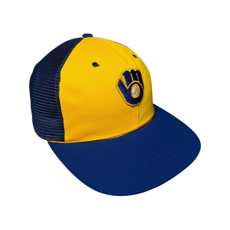 Vintage MLB Milwaukee Brewers Mesh Snapback Hat Large
