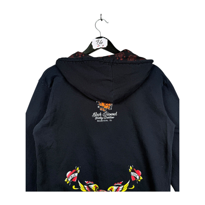 Vintage Harley Davidson Black Diamond Full Zip Hoodie
