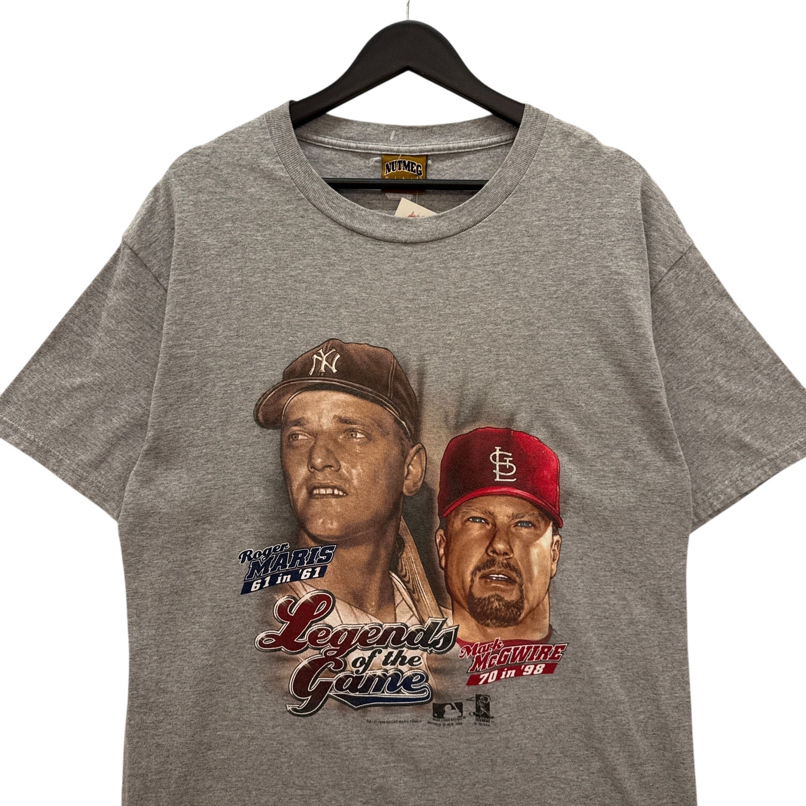 Vintage Nutmeg Roger Maris & Mark McGwire Home Runs MLB Tee