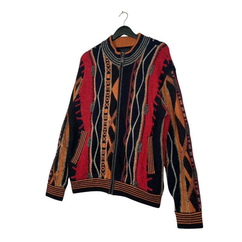 Vintage Redox Stripe Spellout Abstract Knit Sweater