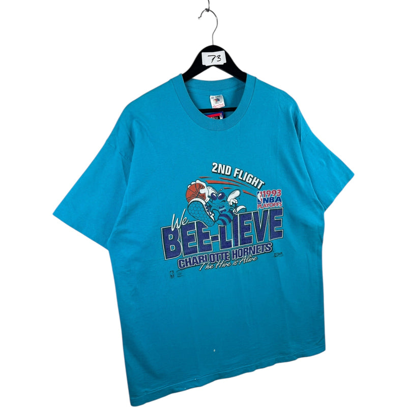 Vintage Charlotte Hornets 1993 NBA Playoffs We Bee-lieve T-Shirt