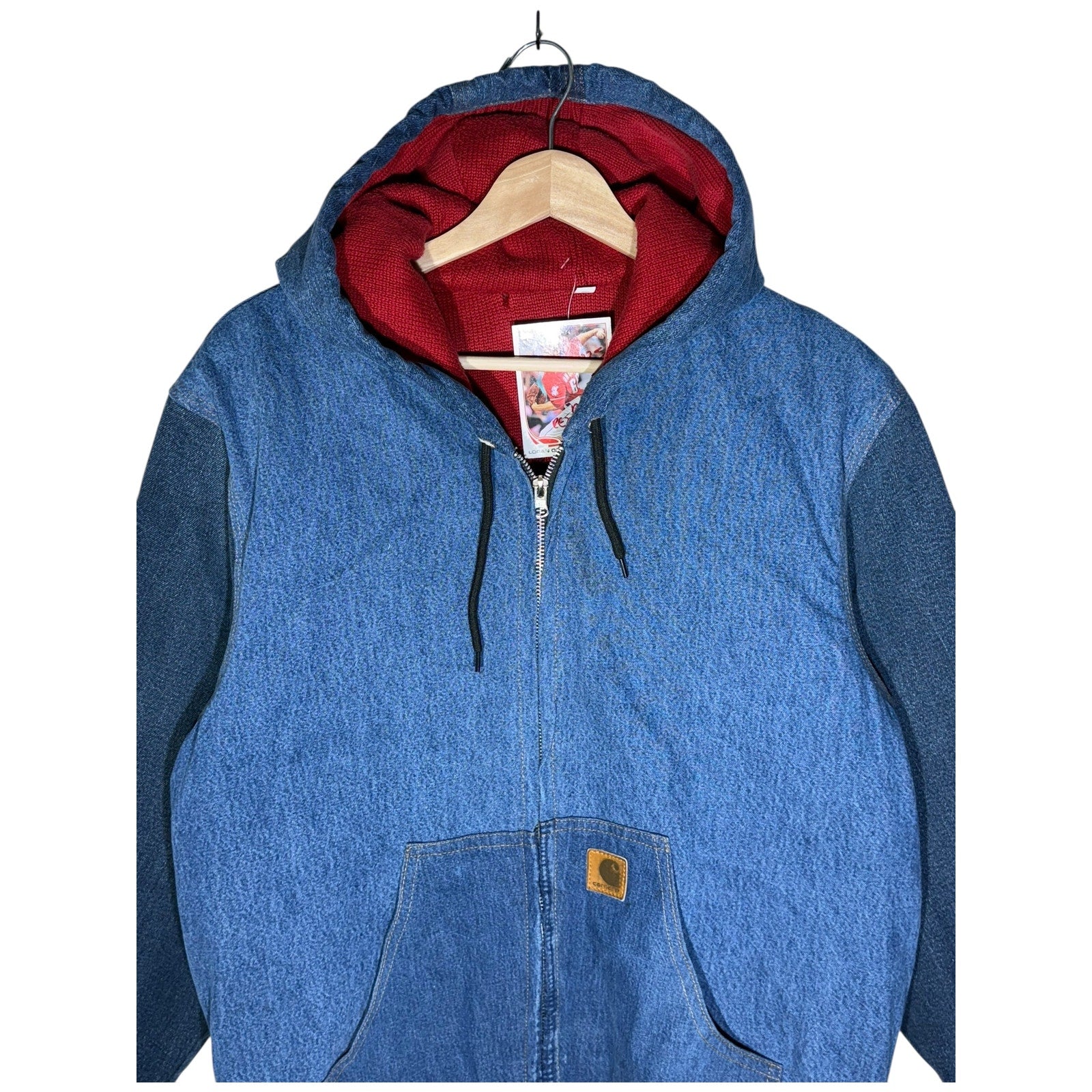 Vintage Carhartt Zip Up Sweater Denim Hoodie