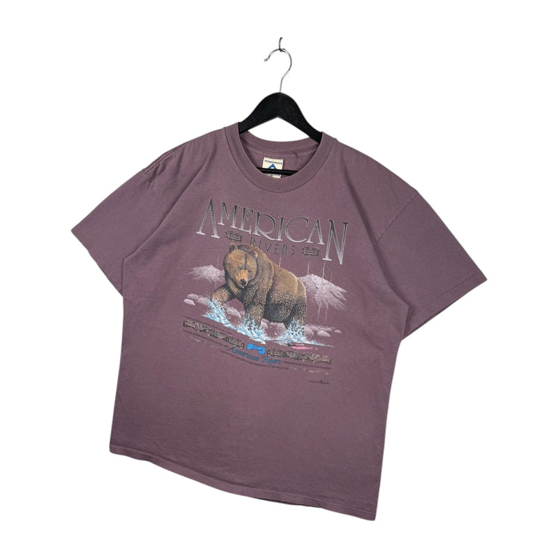 Vintage American Rivers Grizzly Bear Graphic T-Shirt