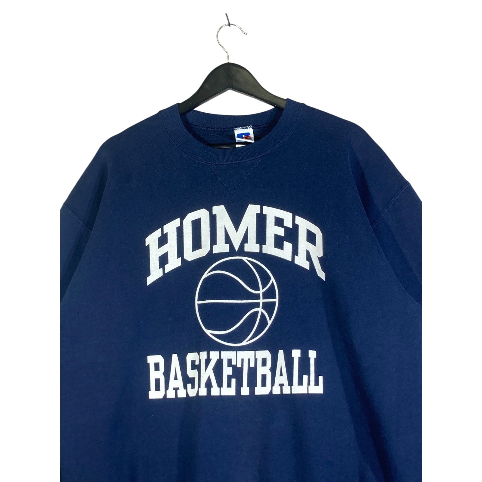 Vintage Homer Basketball Chest Spellout Crewneck