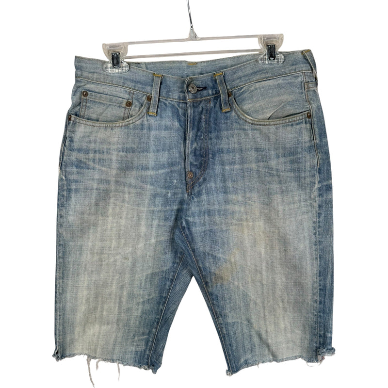 Vintage Evisu Distressed Raw Hem Denim Shorts 32