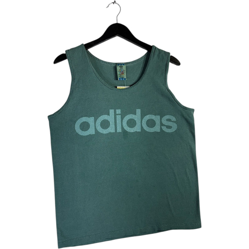 Vintage Adidas Spell Out Print Tank Top