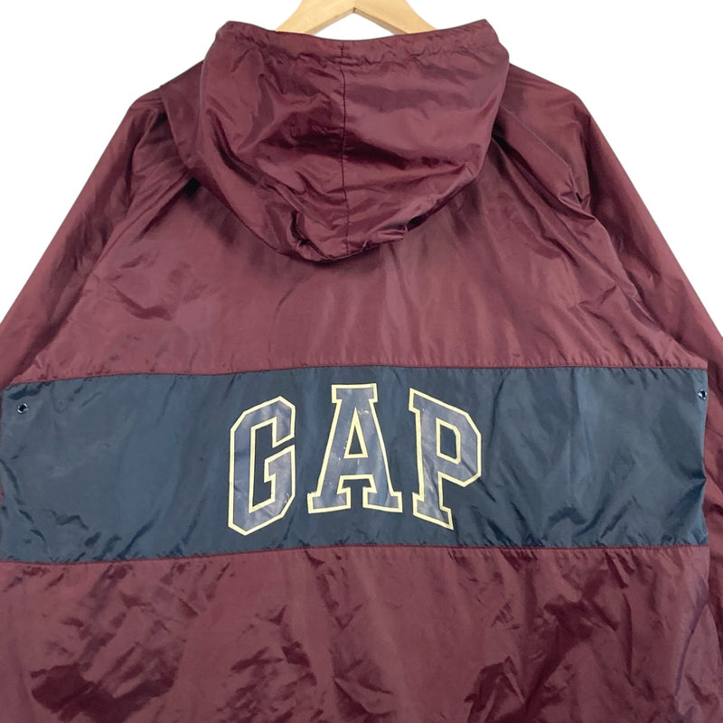 Vintage GAP Logo Hooded Windbreaker Anorak Light Jacket