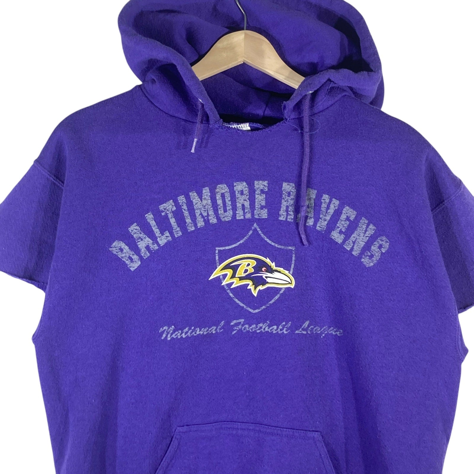 Vintage Baltimore Ravens Logo Athletic Cut-Off Hoodie