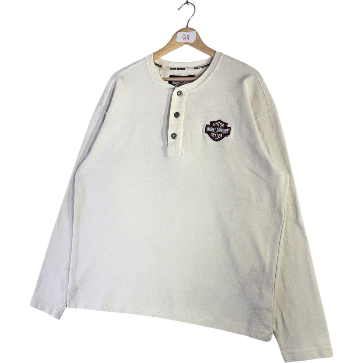 Vintage Harley Davidson Henley Long Sleeve