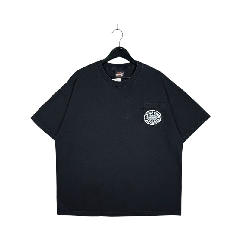 Vintage Harley Davidson Salt Lake City Skull Pocket T-Shirt