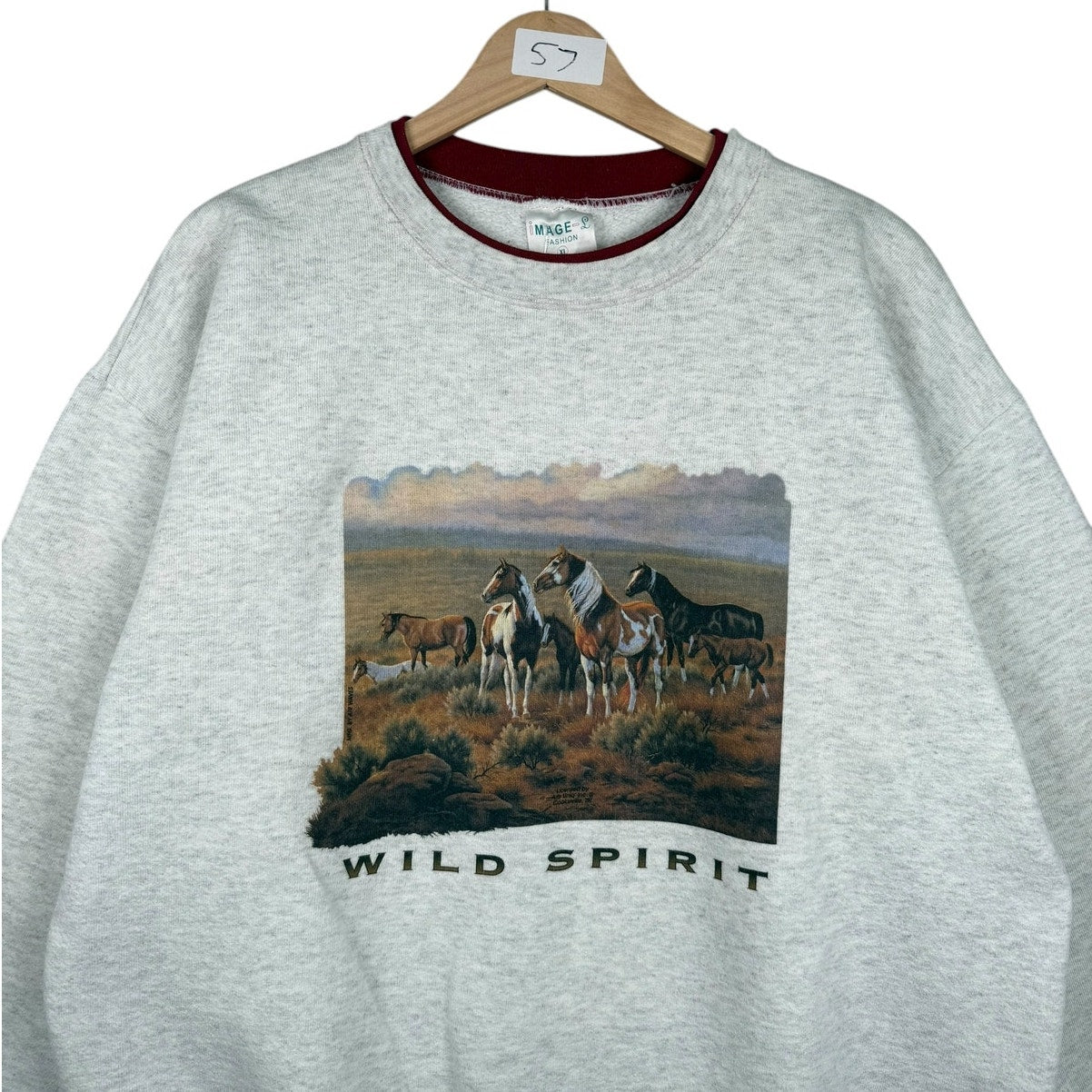 Vintage Wild Spirit Horse Graphic Crewneck