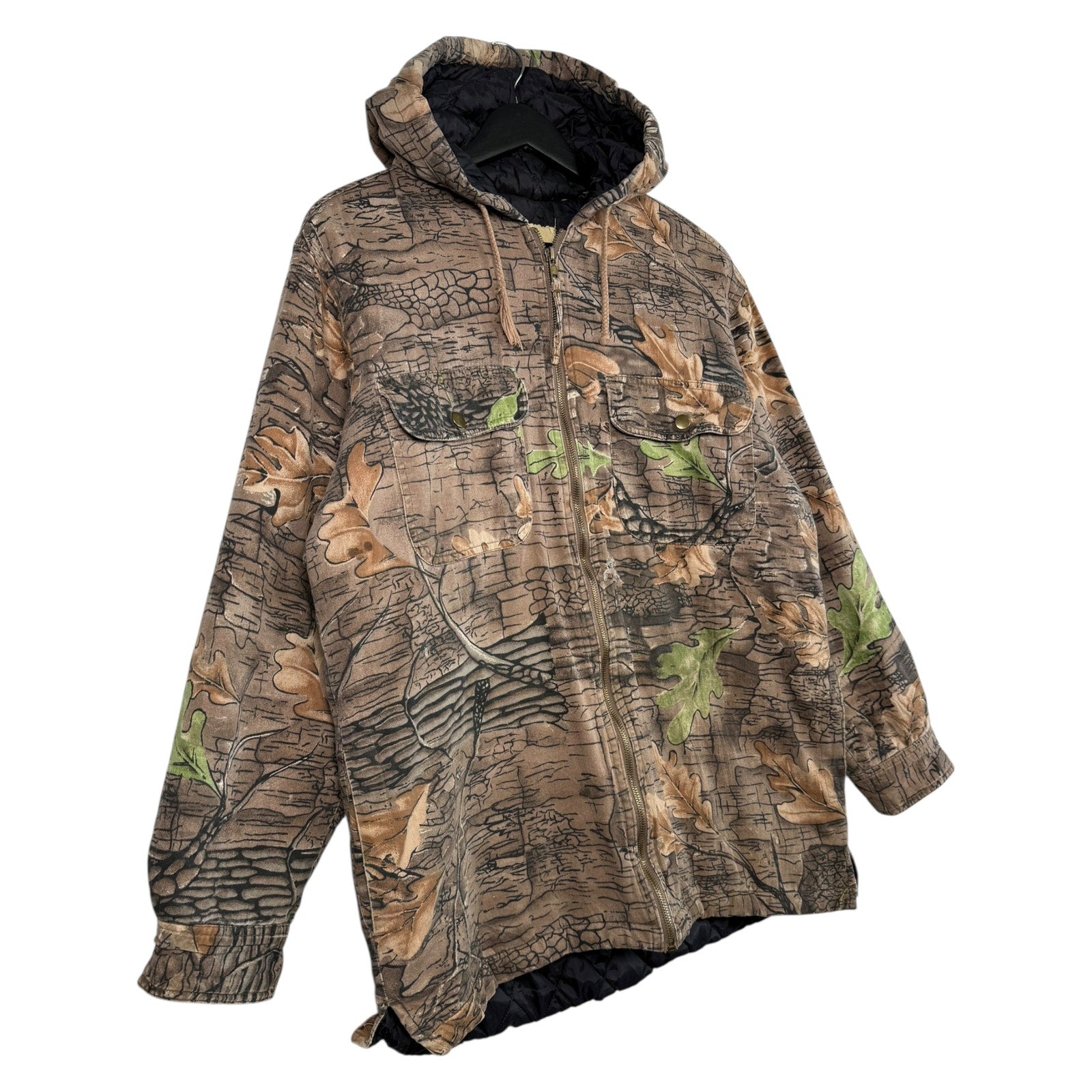 Vintage Real Tree Camouflage Full Zip Hooded Light Jacket