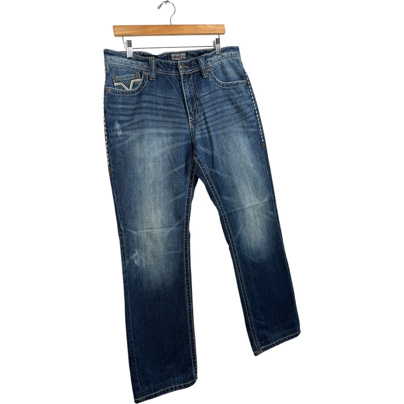 Vintage Affliction Faded Straight Leg Denim Jeans 33