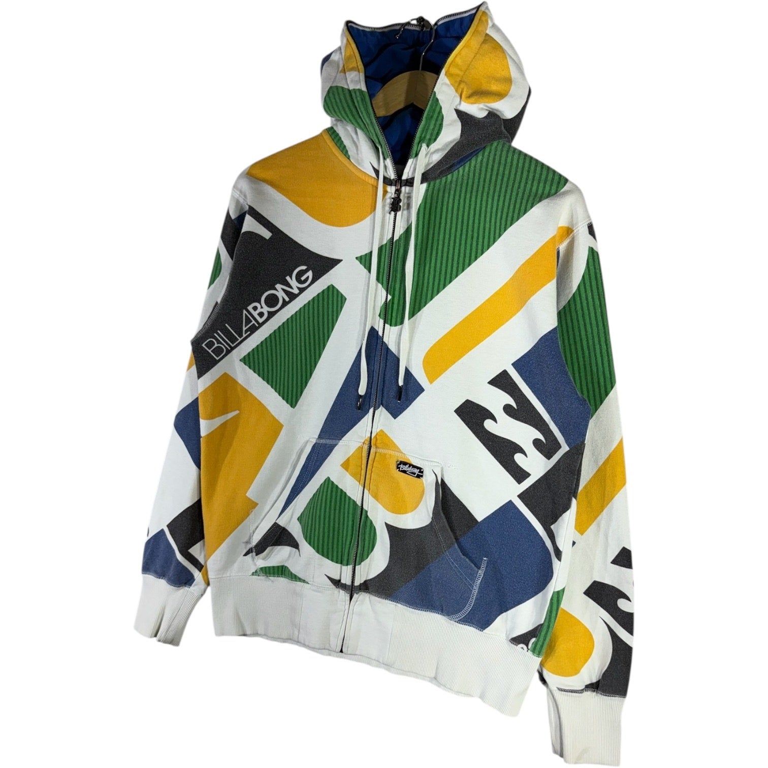 Vintage Billabong Full Zip Logo Abstract Hoodie