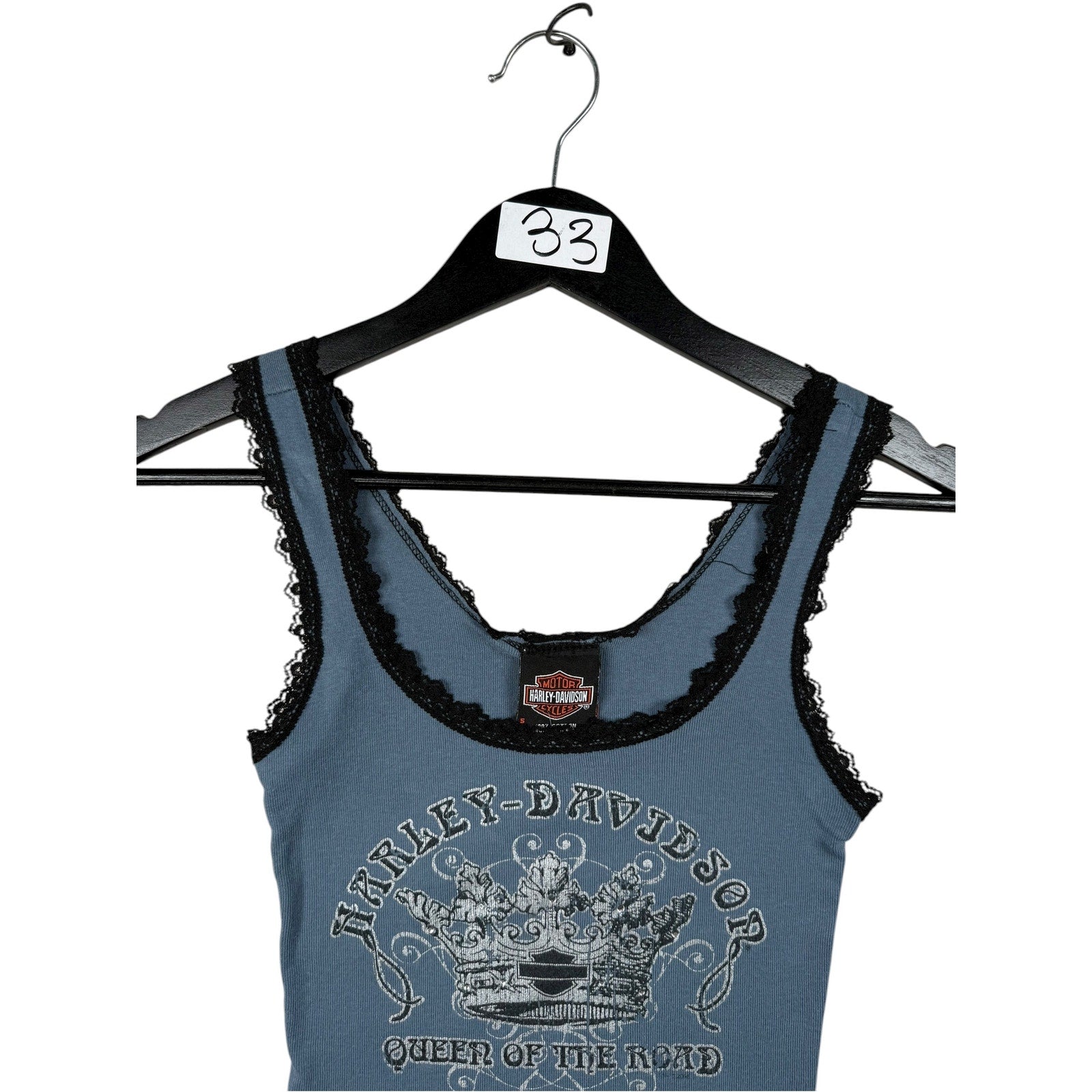 Vintage Harley Davidson Queen of the Road Lace Trim Women's Tank Top