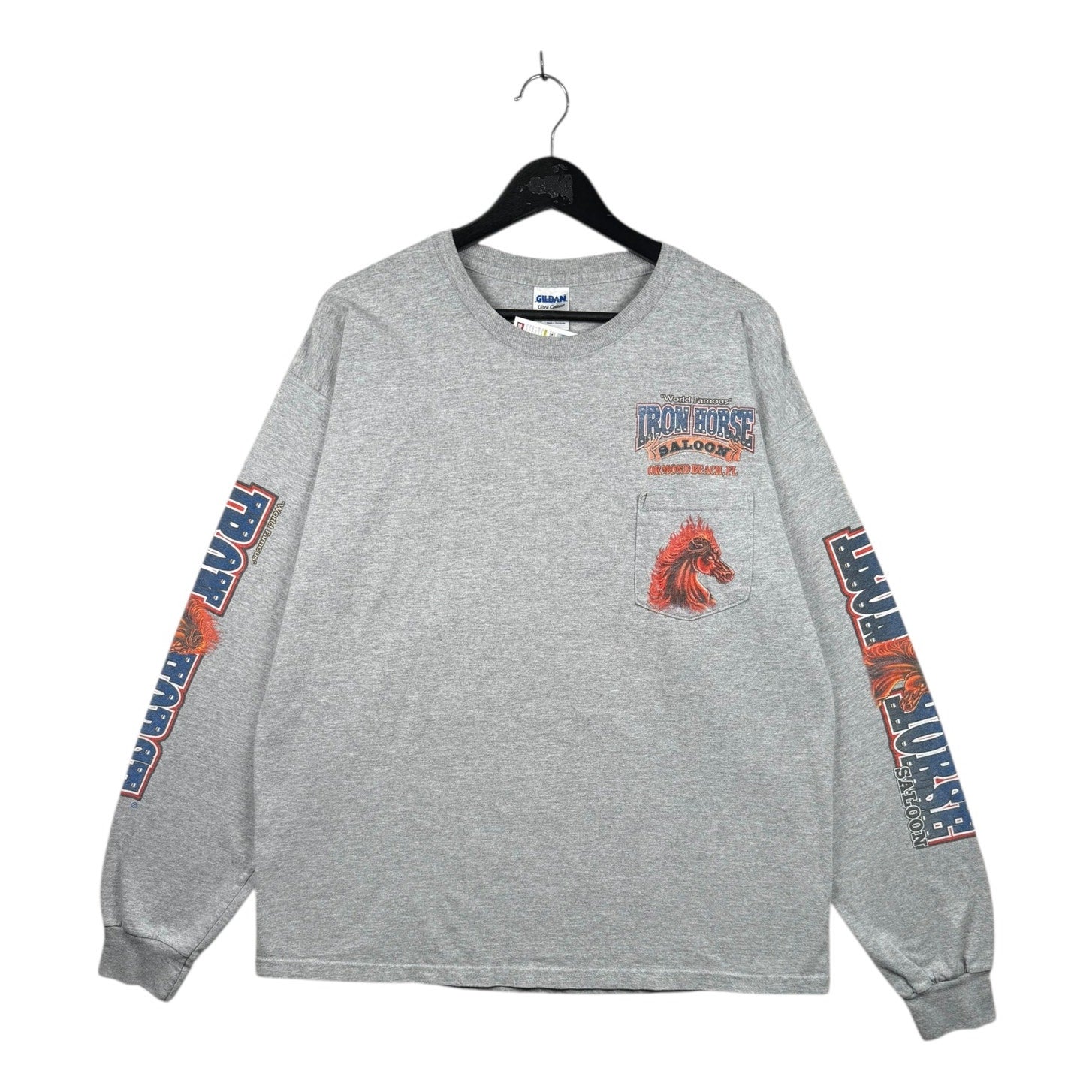 Vintage Iron Horse Saloon Graphic Pocket Long Sleeve