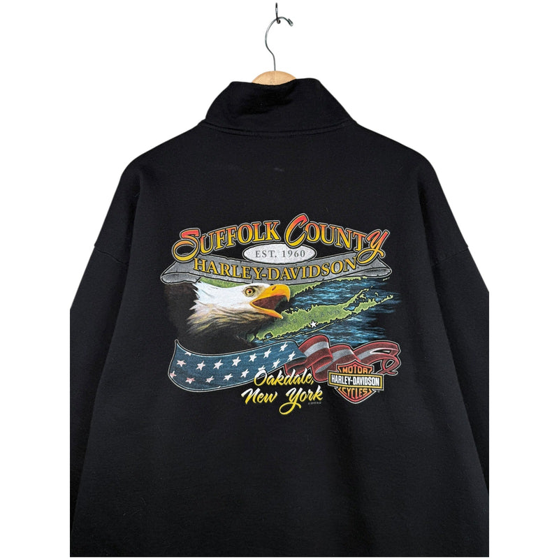 Vintage Harley Davidson Logo Eagle Graphic Full Zip Sweatshirt