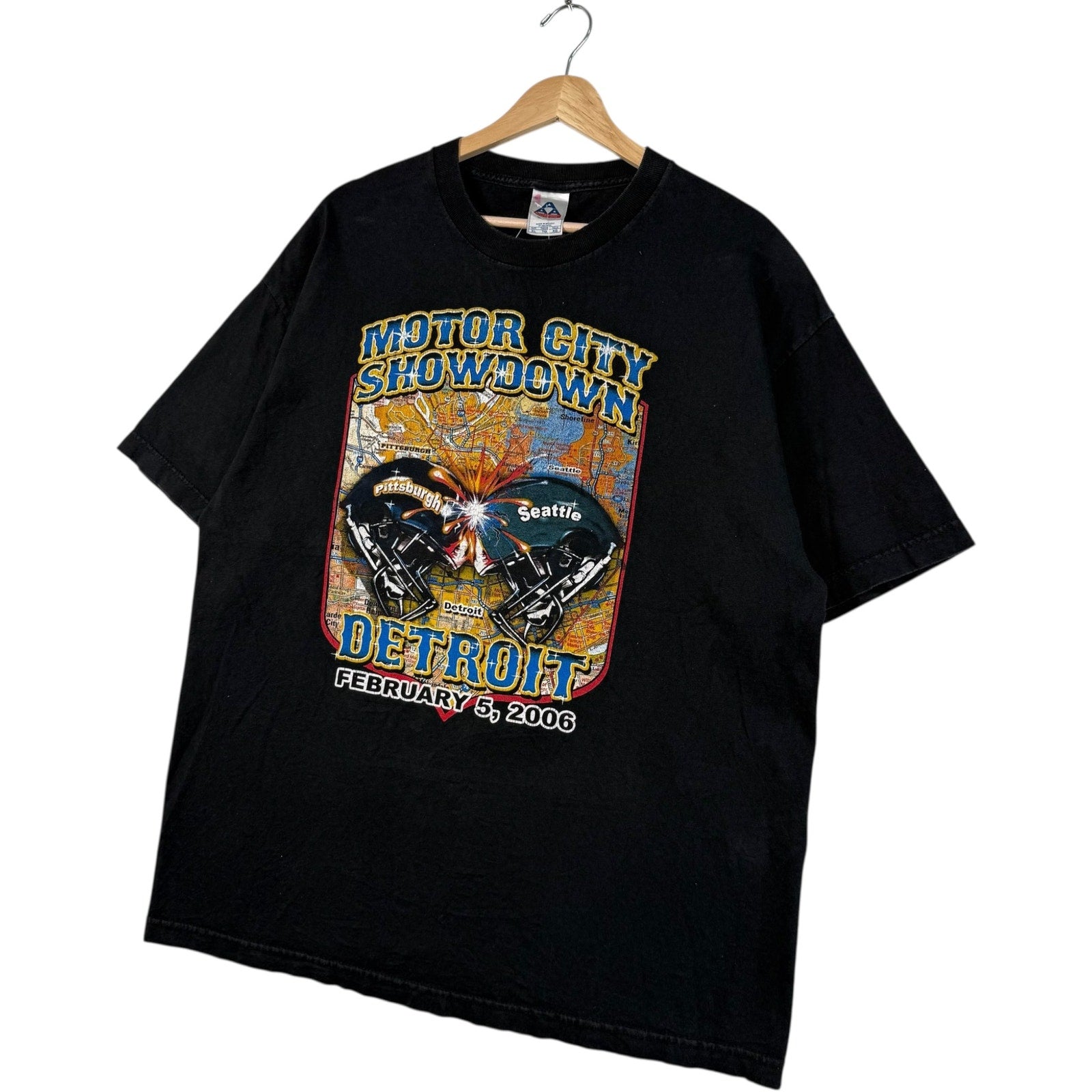 Vintage Motor City Showdown Seahawks VS Steelers NFL Tee