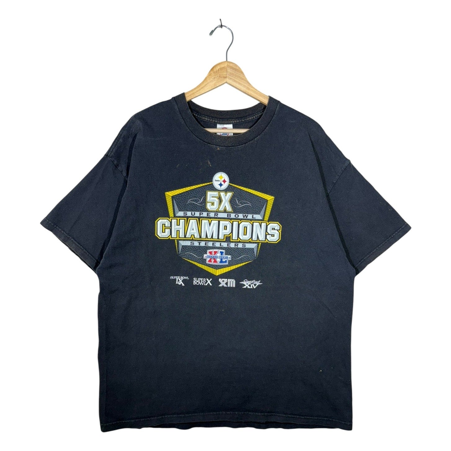 Vintage Pittsburgh Steelers 5X Super Bowl Champions NFL T-Shirt