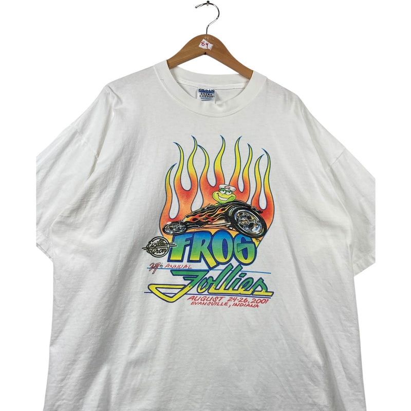 Vintage 2001 Frog Follies Hot Rod Car Show Graphic T-Shirt