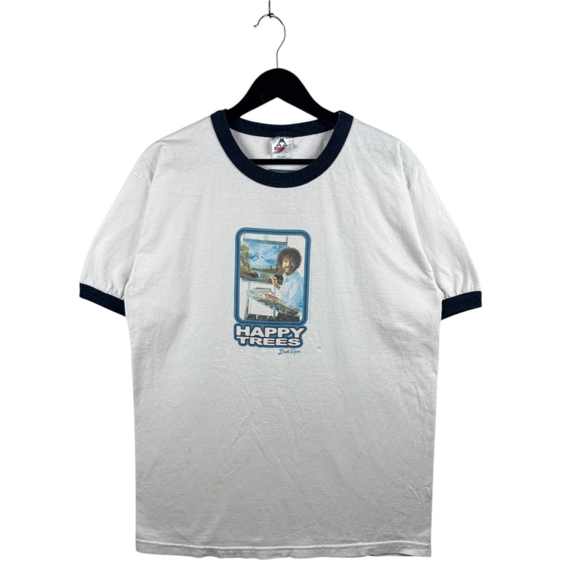 Vintage Bob Ross Happy Trees Ringer T-Shirt