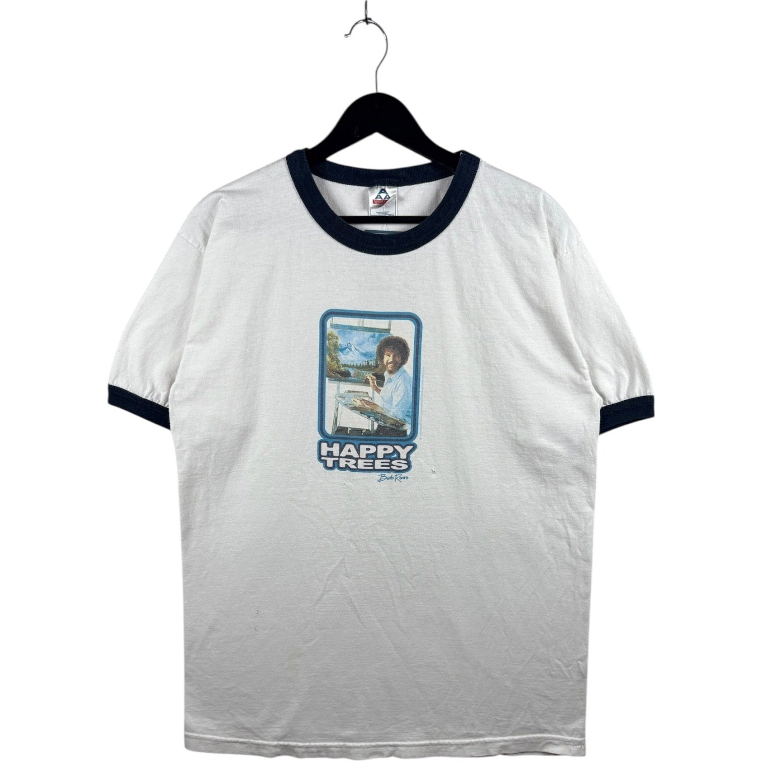 Vintage Bob Ross Happy Trees Ringer T-Shirt