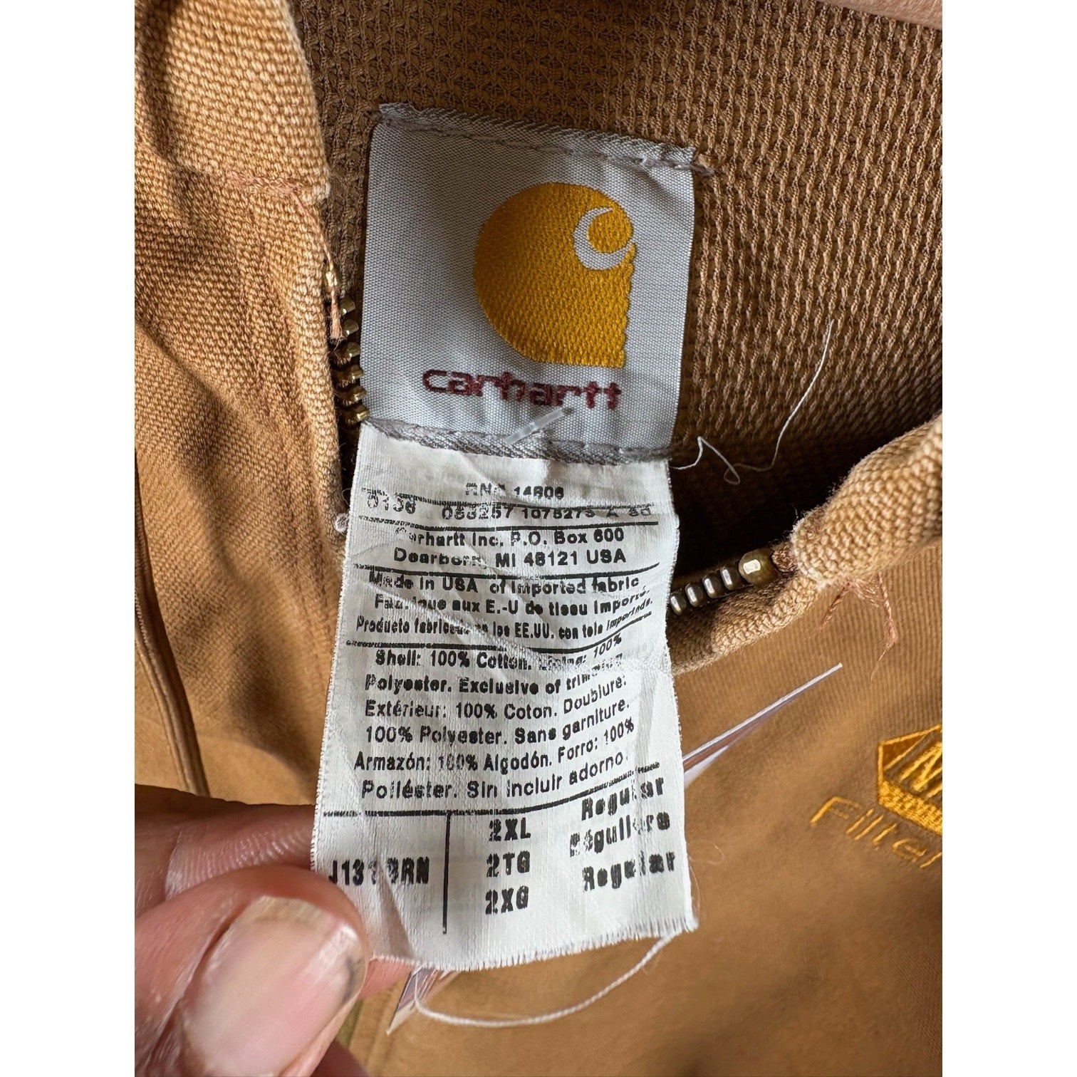 Vintage Carhartt Thermal Lined Hoodie Full Zip Jacket