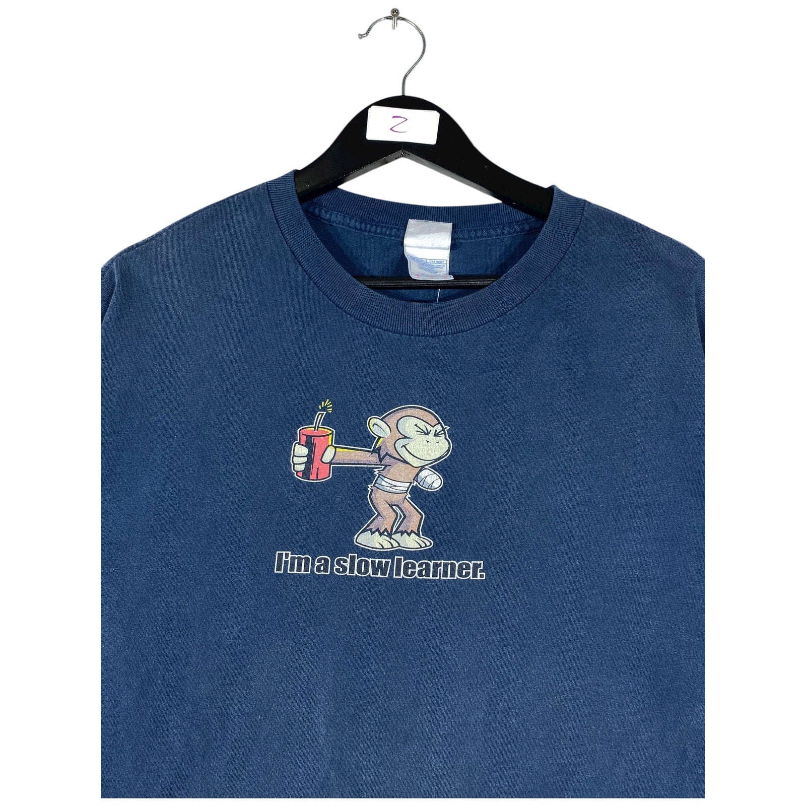 Vintage Monkey Humor Graphic Print T-Shirt