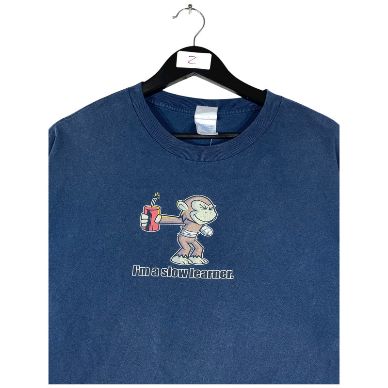 Vintage Monkey Humor Graphic Print T-Shirt