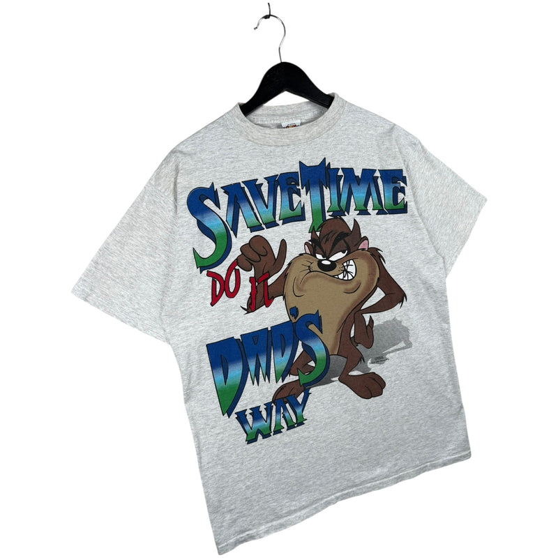 Vintage Looney Tunes Taz Save Time Do It Dad's Way T-Shirt