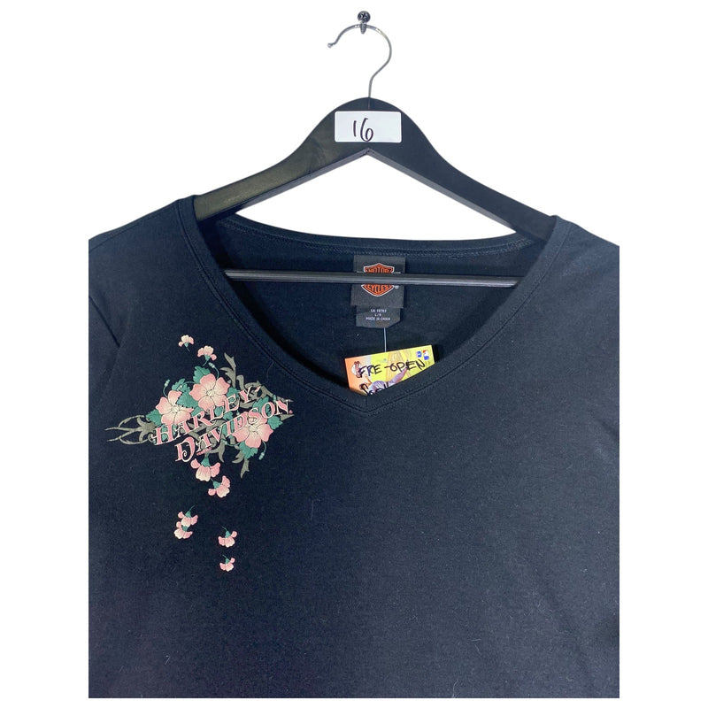 Vintage Women's Harley Davidson V-Neck Long Sleeve