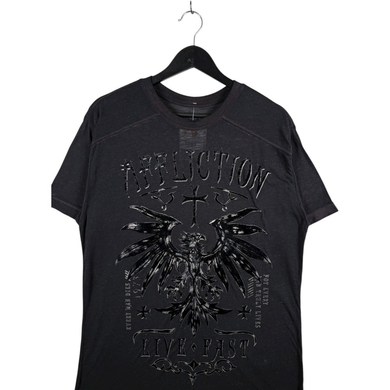 Vintage Affliction Live Fast Monochrome Print T-Shirt