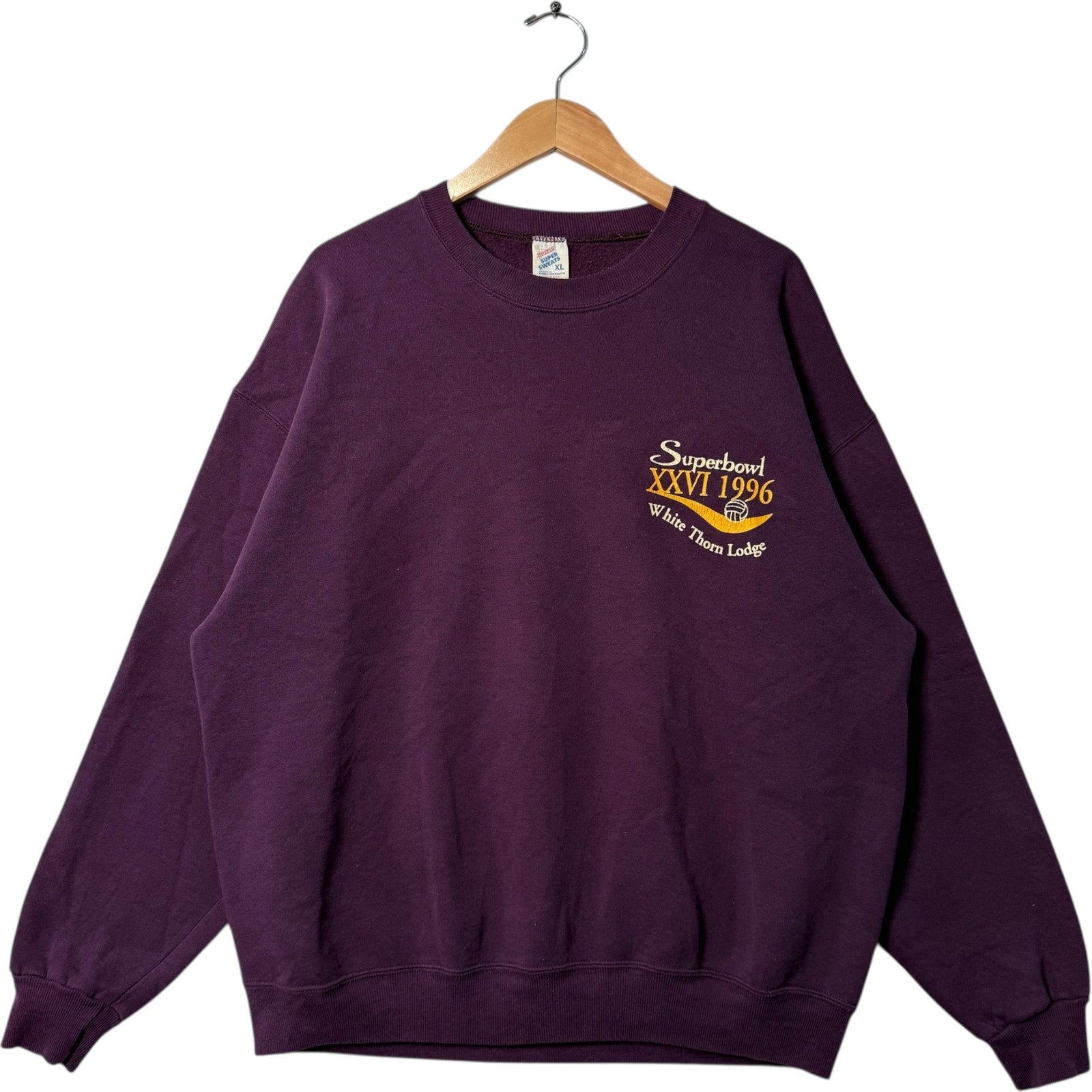 Vintage White Horn Lodge Super Bowl Crewneck 1996