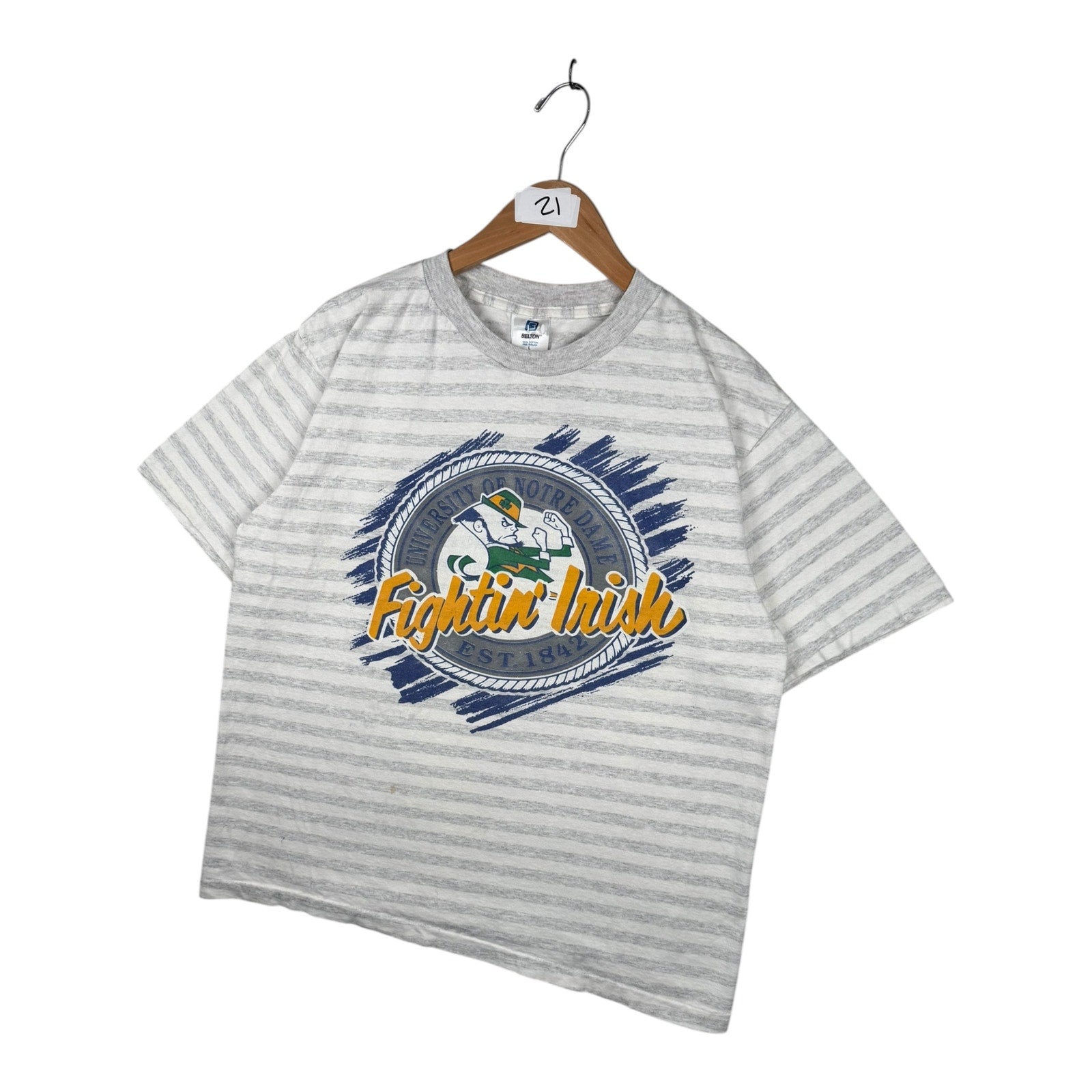 Vintage Notre Dame Fighting Irish NCAA Stripe T-Shirt