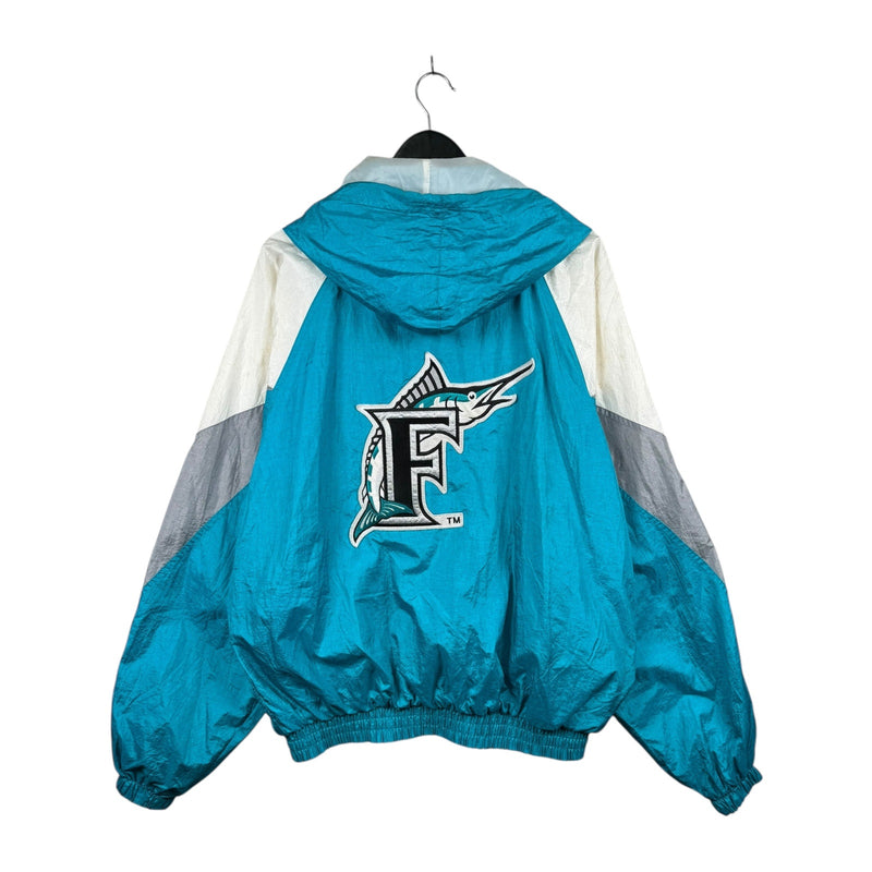Vintage Florida Marlins Hooded Colorblock MLB Windbreaker